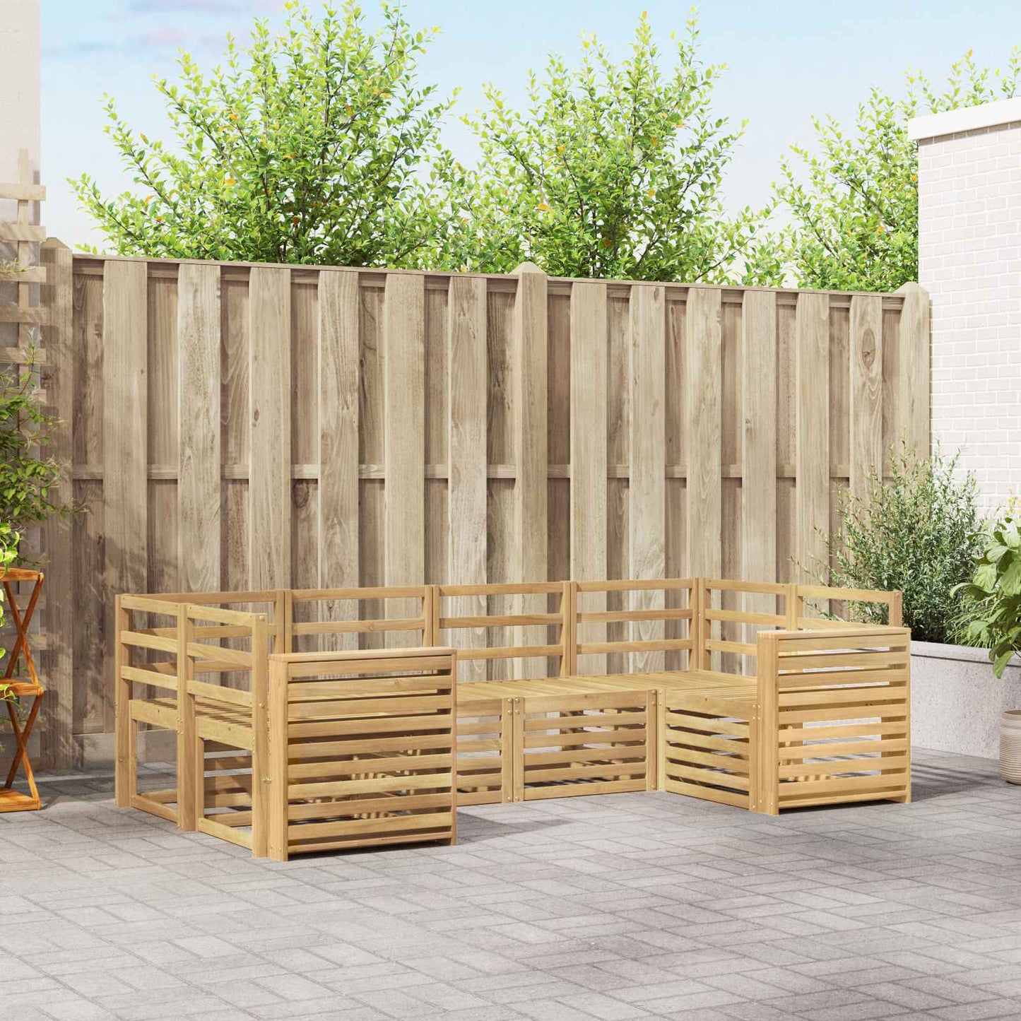 Buiten bankenset 6 pcs Wit 245 x 132,5 x 73 cm