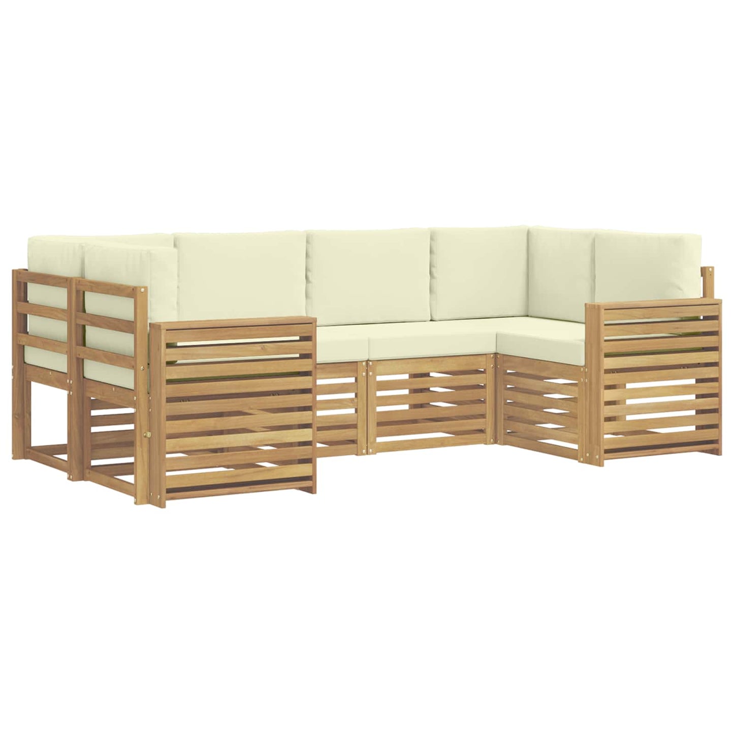 Buiten bankenset 6 pcs Wit en crèmekleurig 245 x 132,5 x 73 cm