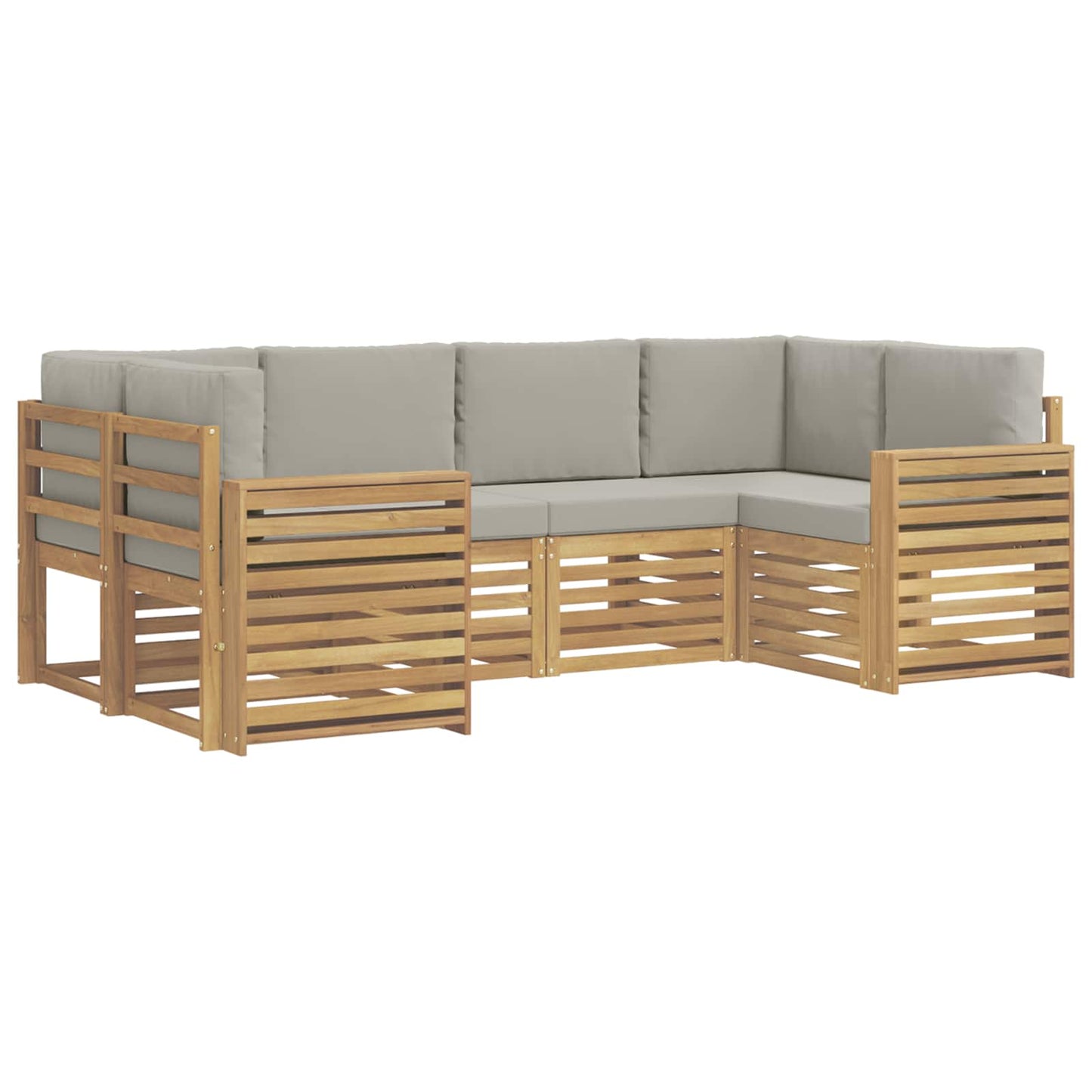 Buiten bankenset 6 pcs Wit en Lichtgrijs 245 x 132,5 x 73 cm