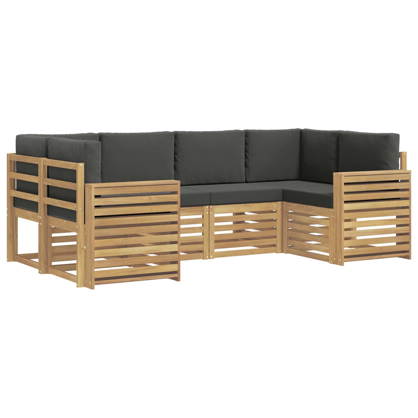 Buiten bankenset 6 pcs Wit en antracietkleurig