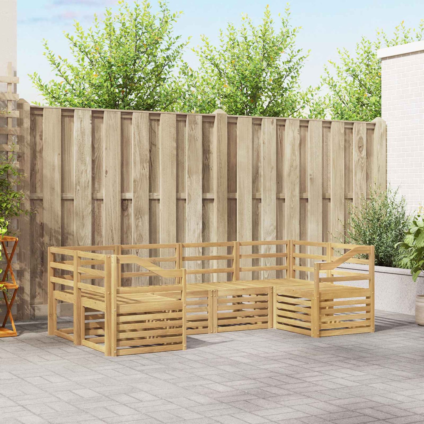 Buiten bankenset 6 pcs Wit 245 x 126,5 x 73 cm