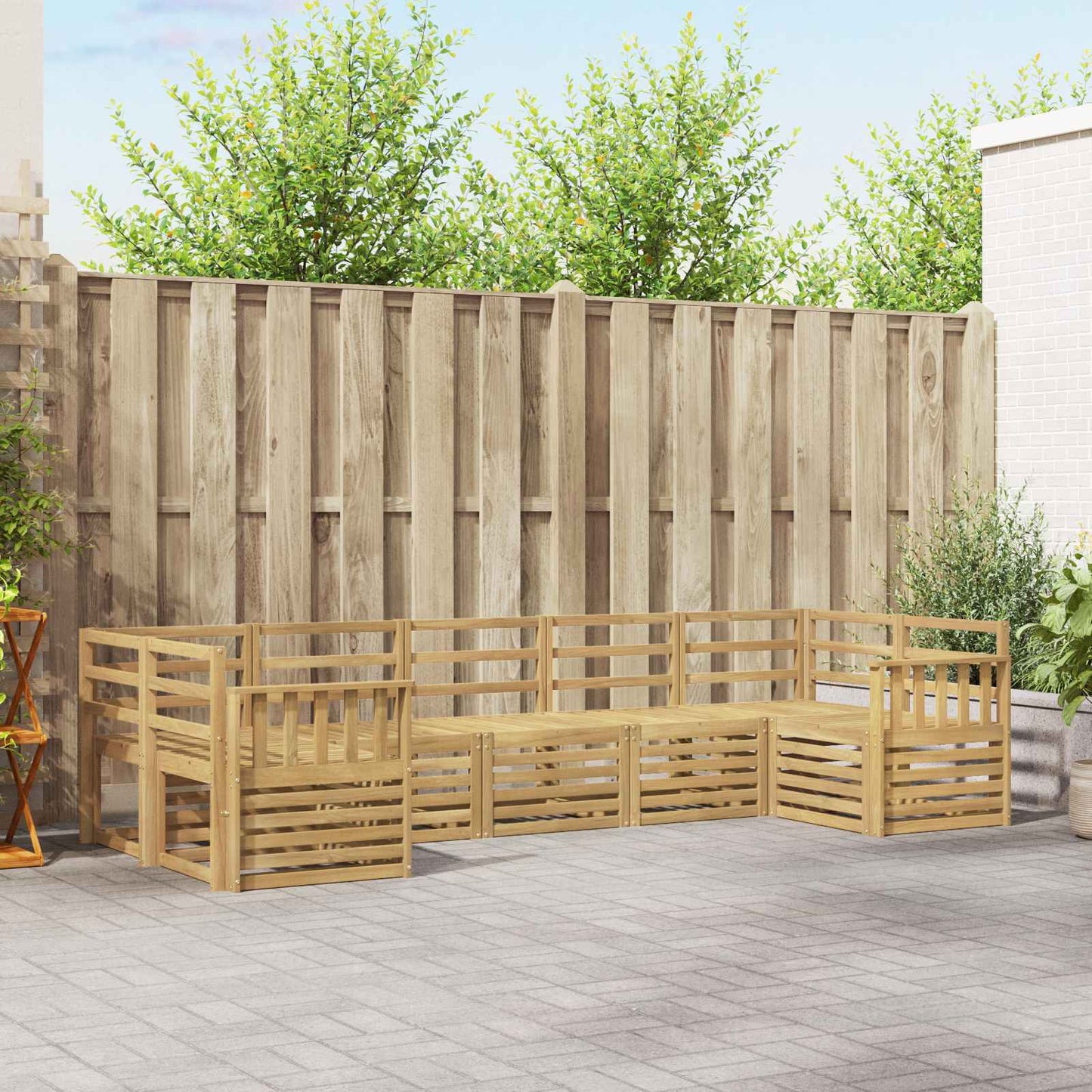 Buiten bankenset 7 pcs Wit 304 x 128,5 x 73 cm