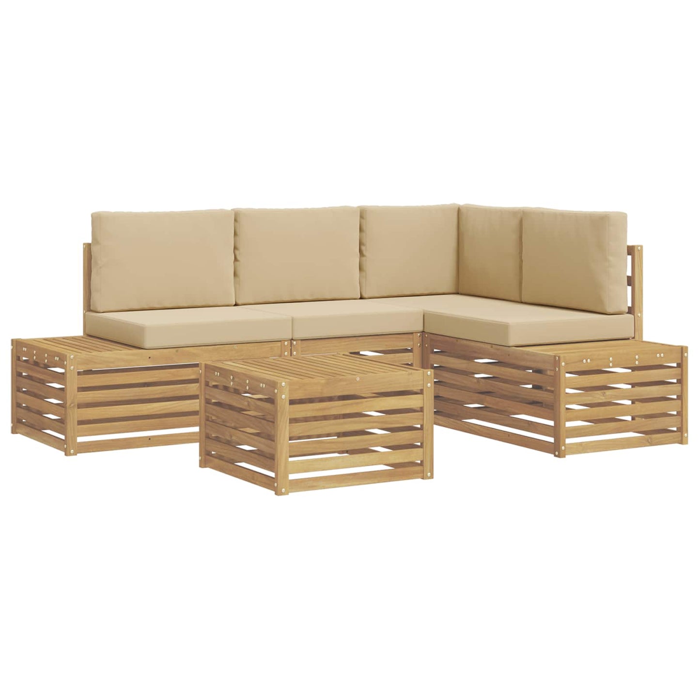 Buiten bankenset met kussen 5 Stuk Wit is nu te koop bij PeponiXL, paradijselijk wonen!