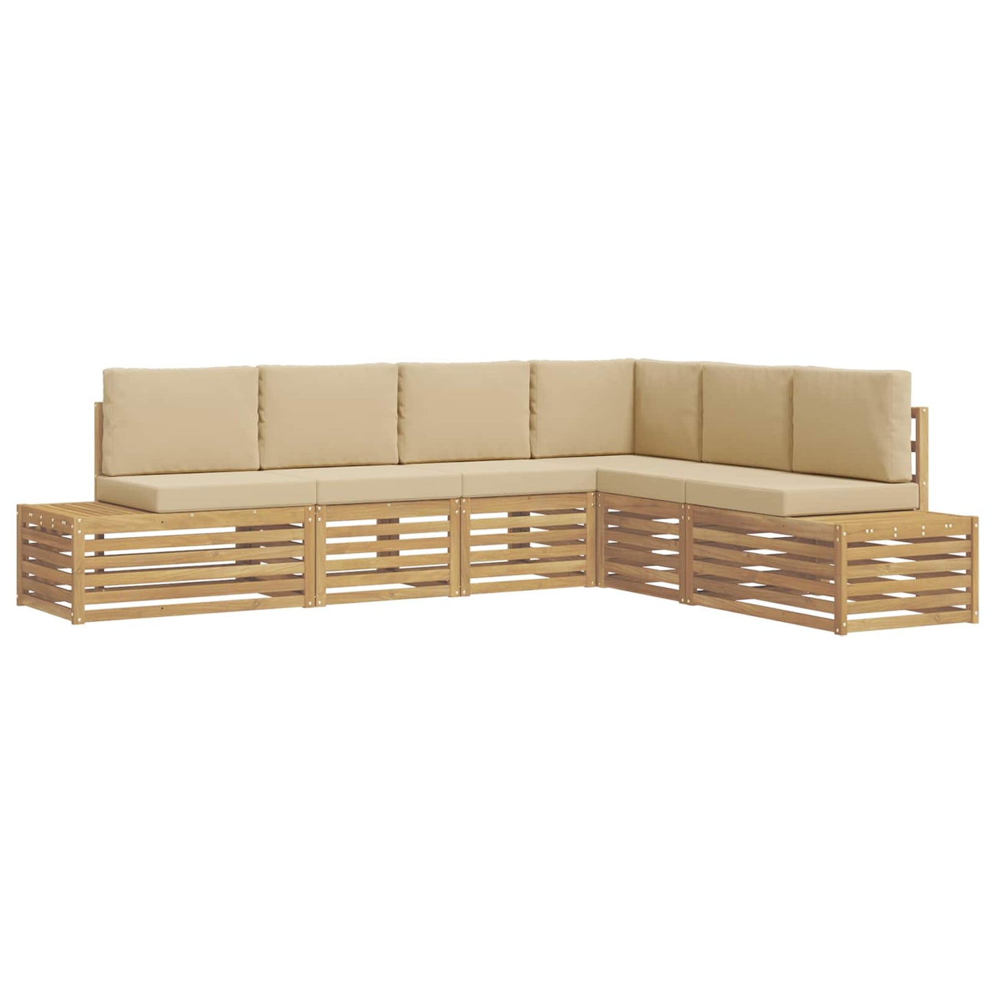 Buiten bankenset met kussen 6 Stuk Wit en Beige is nu te koop bij PeponiXL, paradijselijk wonen!