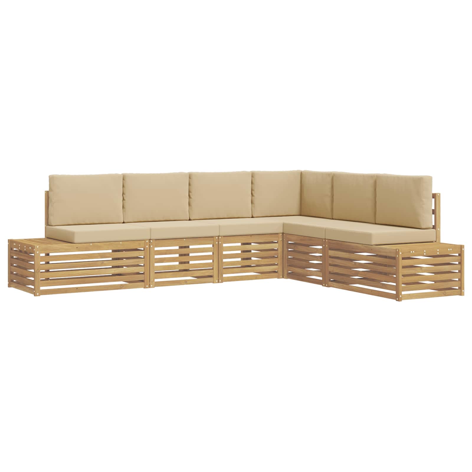 Buiten bankenset met kussen 6 Stuk Wit en Beige is nu te koop bij PeponiXL, paradijselijk wonen!