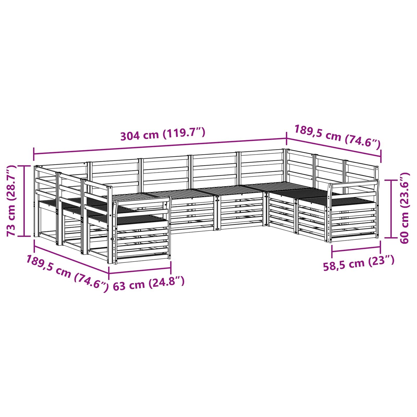 Sofa-Sets Massief Acaciahout