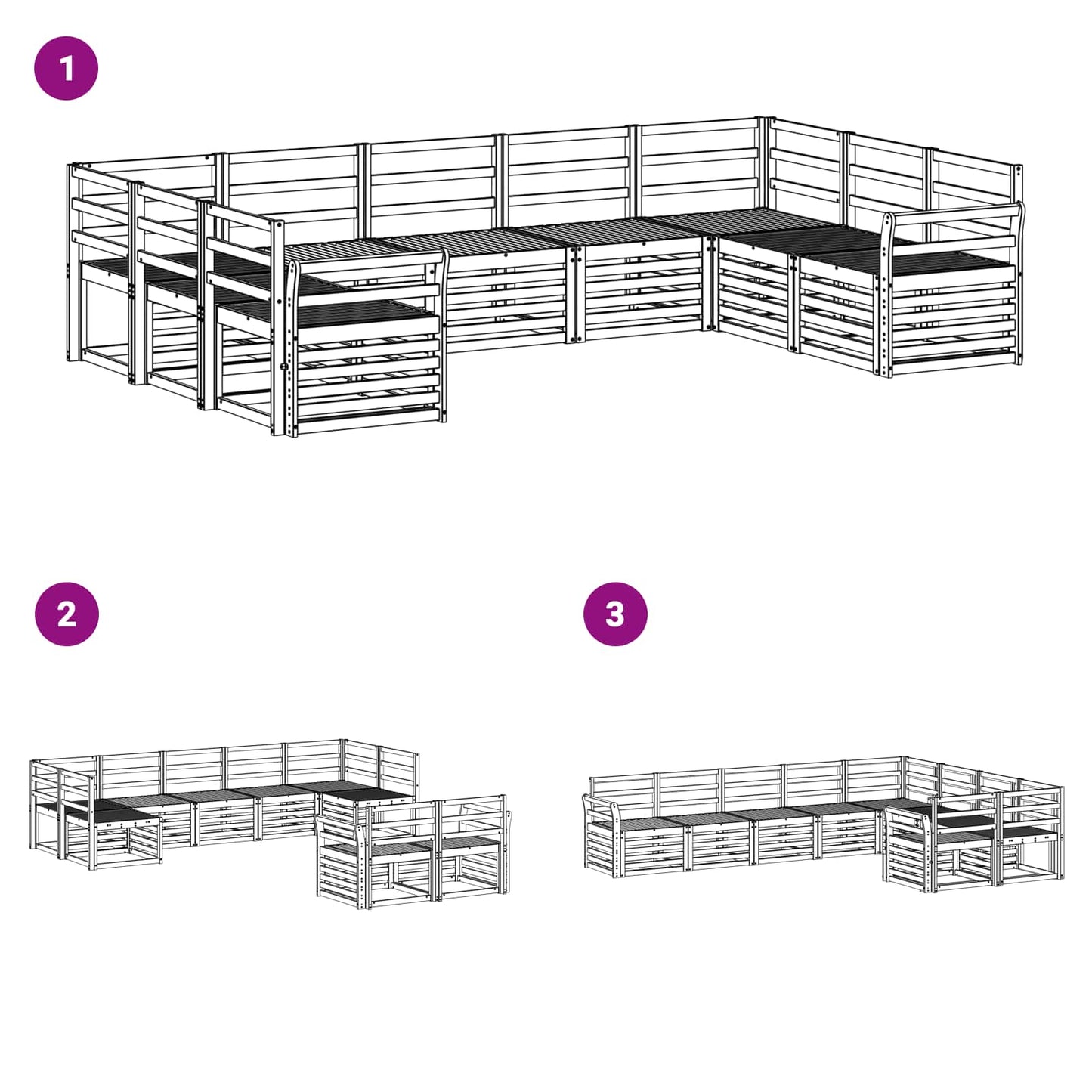 Sofa-Sets Massief Acaciahout