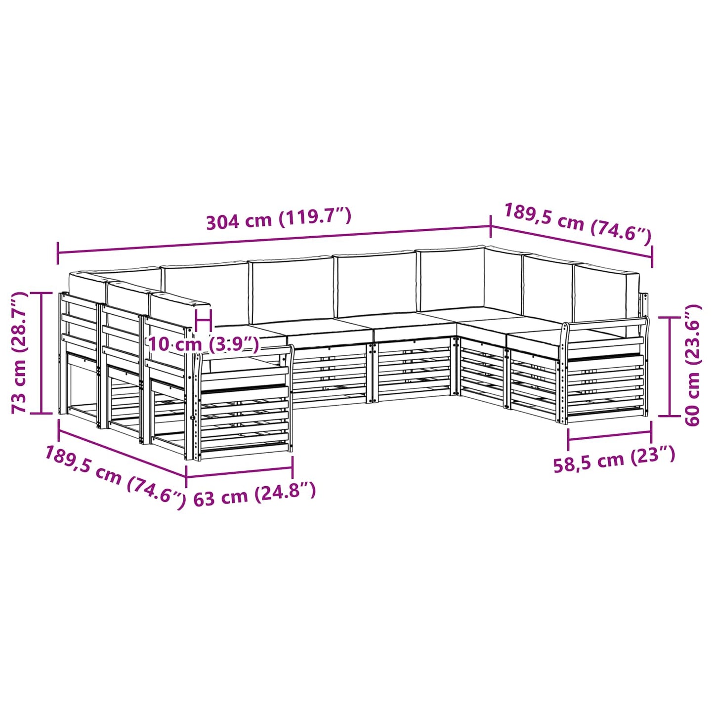 Sofa-Sets Massief Acaciahout