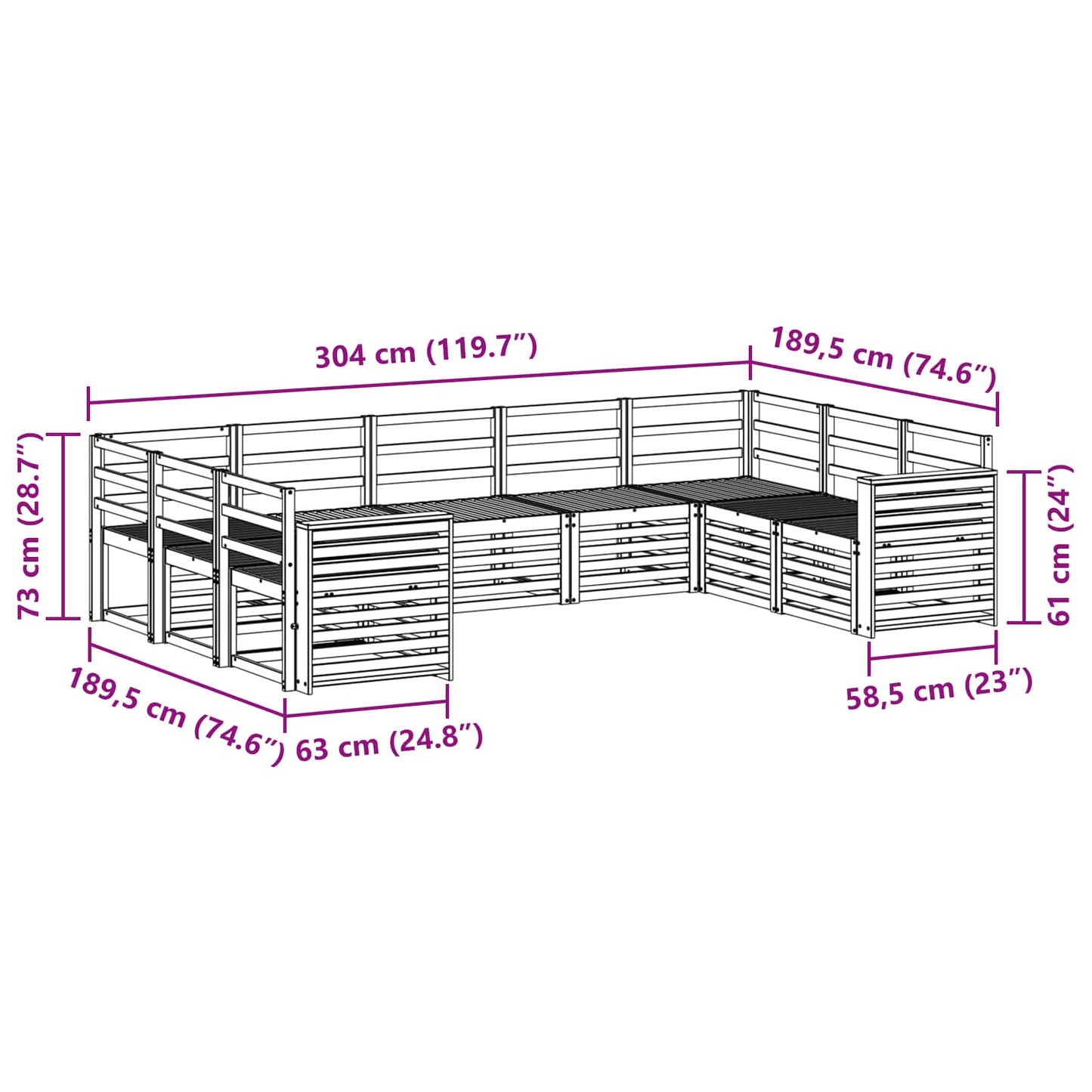 Sofa-Sets Massief Acaciahout