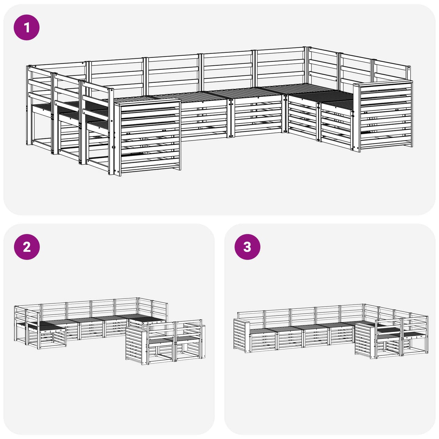 Sofa-Sets Massief Acaciahout
