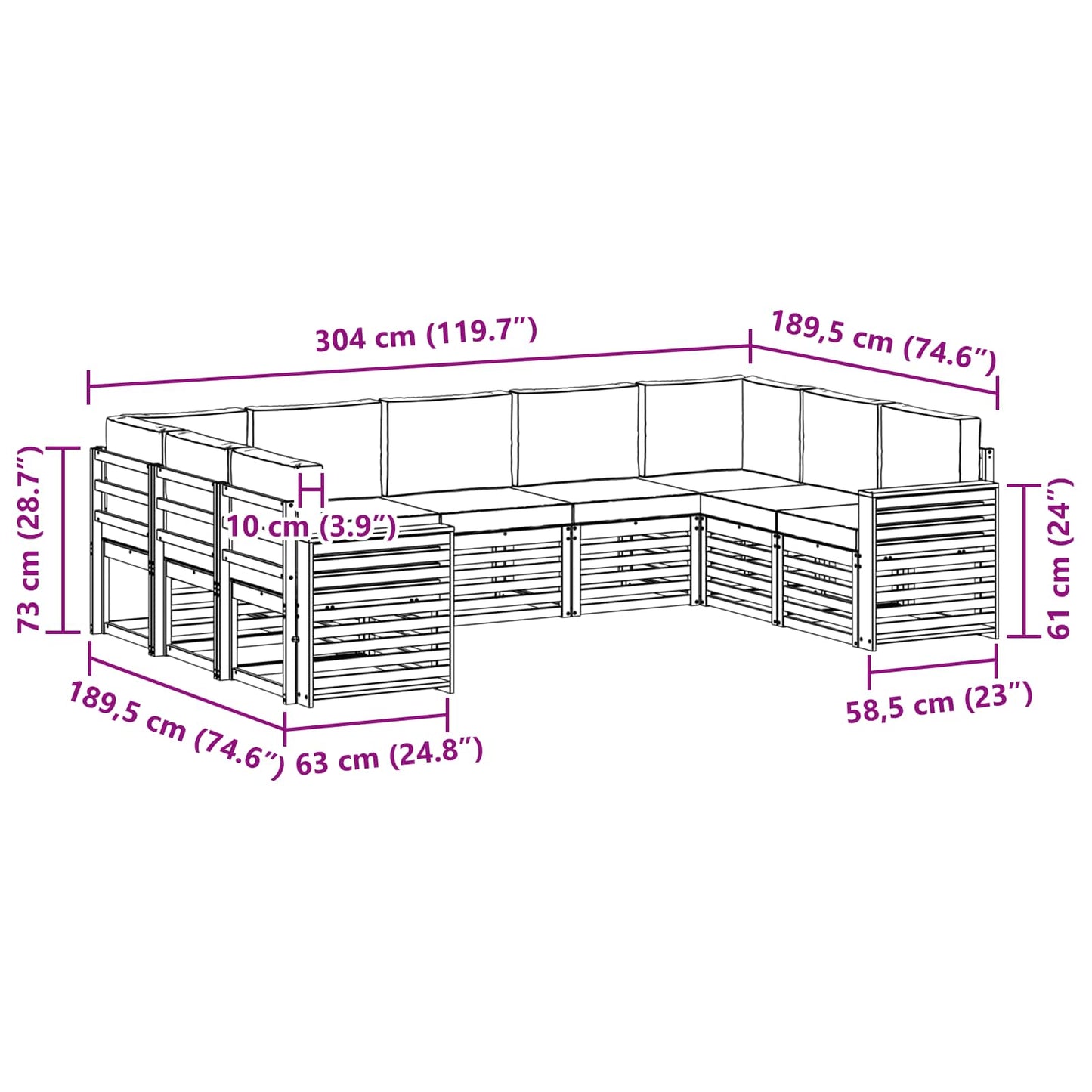 Sofa-Sets Massief Acaciahout