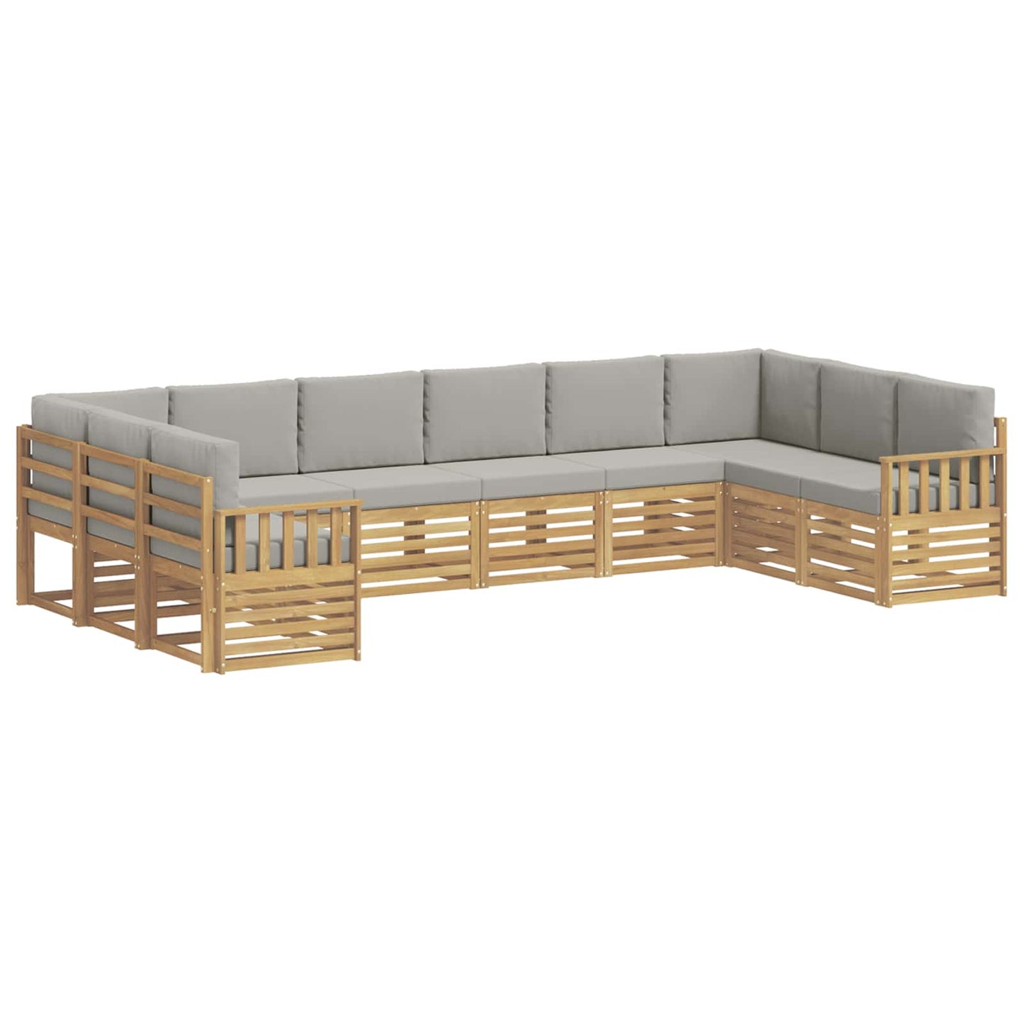 Buiten bankenset 7 pcs Wit en Lichtgrijs 363 x 187,5 x 73 cm