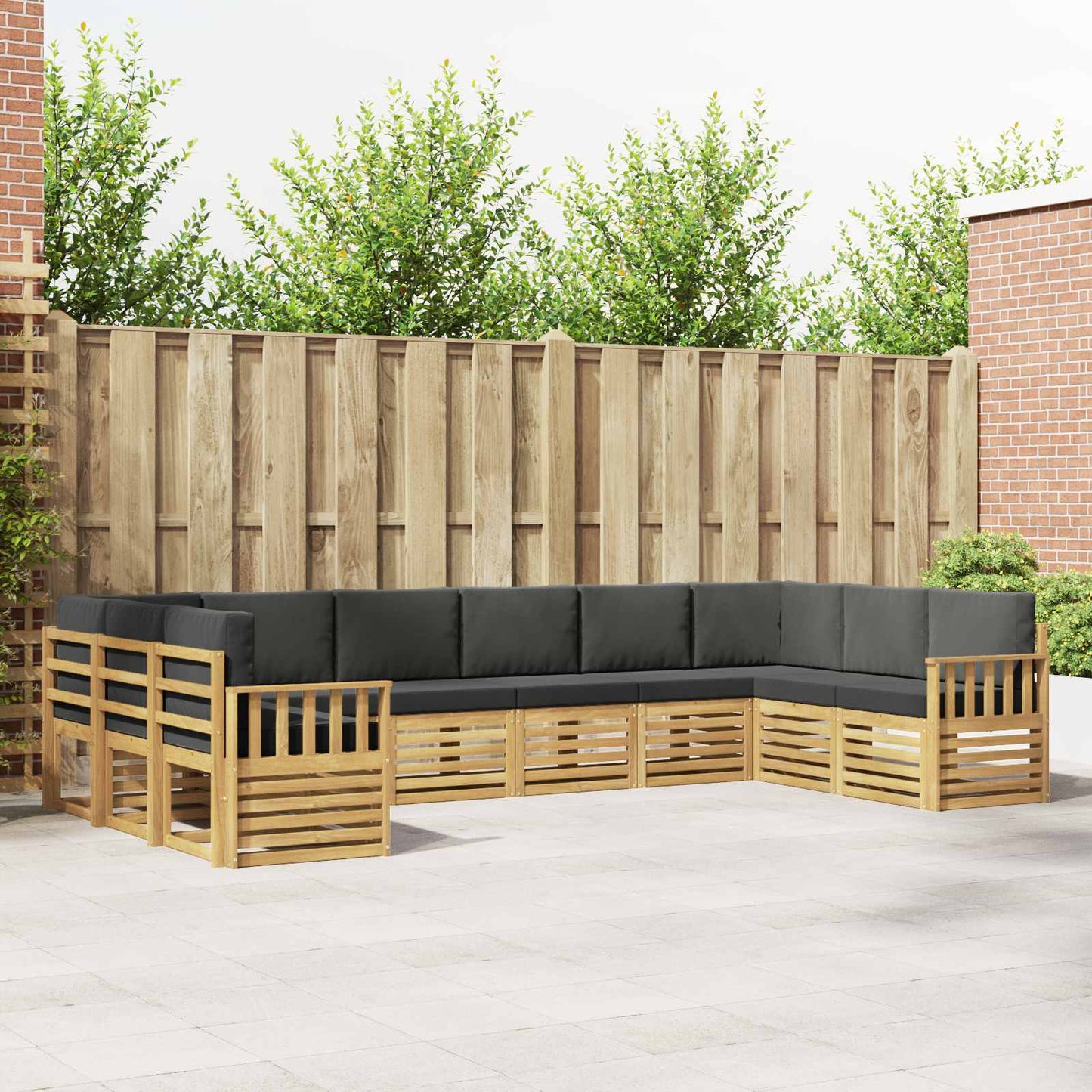 Buiten bankenset 7 pcs Wit en Anthraciet 363 x 187,5 x 73 cm