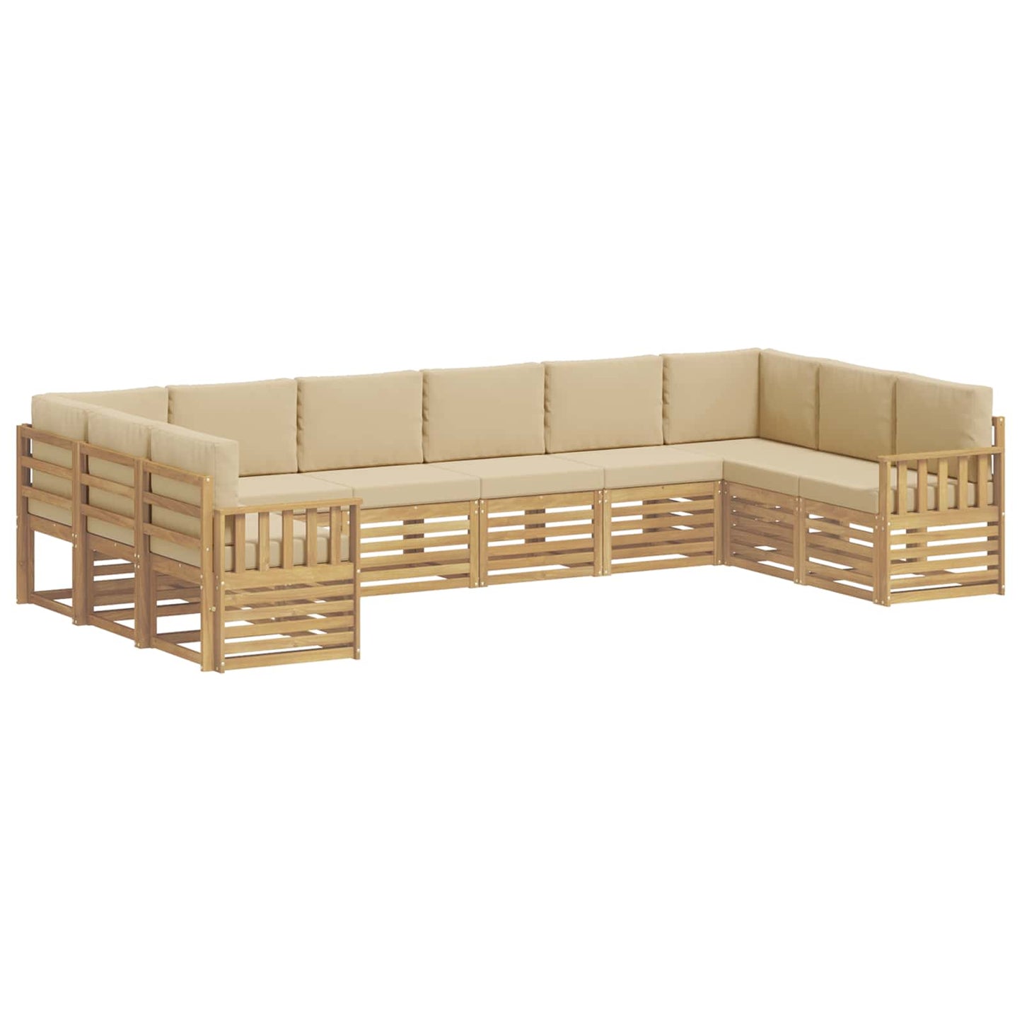 Buiten bankenset 7 pcs Wit en Beige 363 x 187,5 x 73 cm