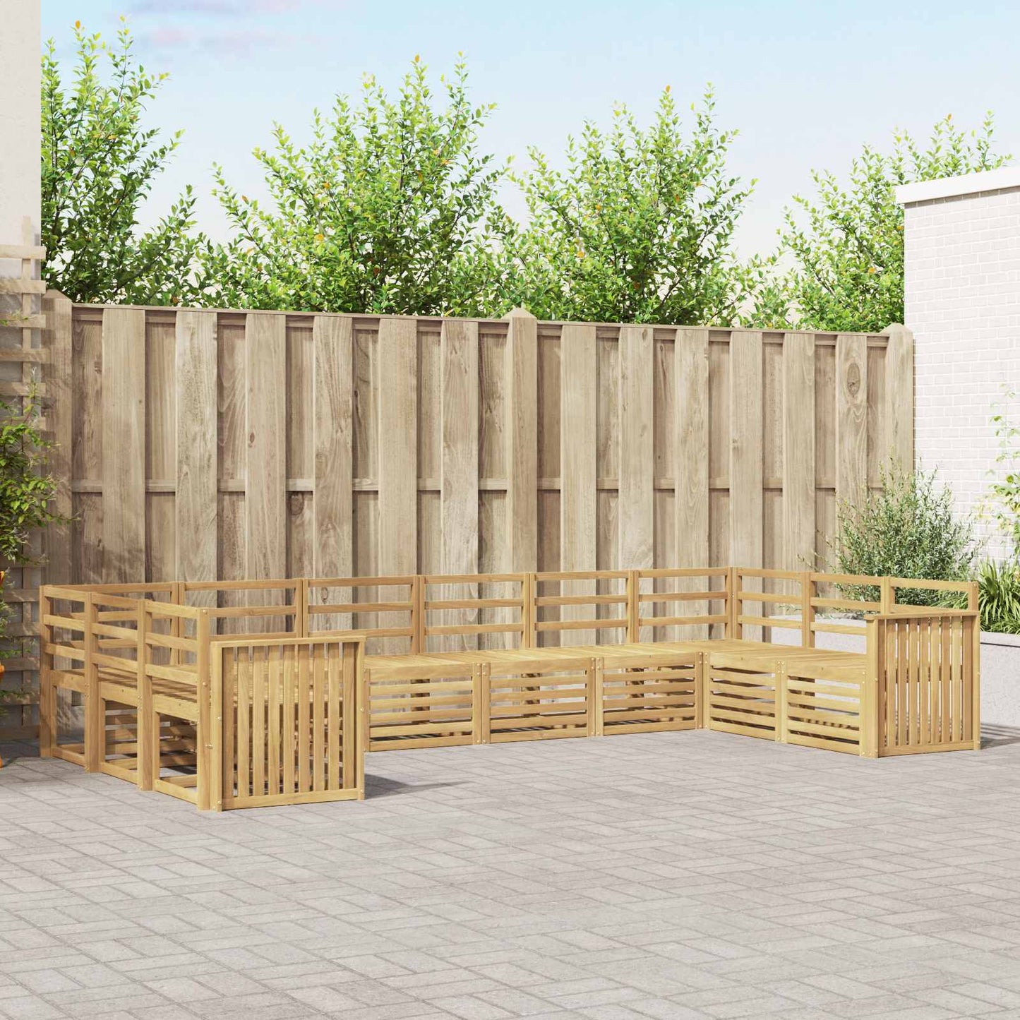 Buiten bankenset 10 pcs Wit 363 x 187,5 x 73 cm