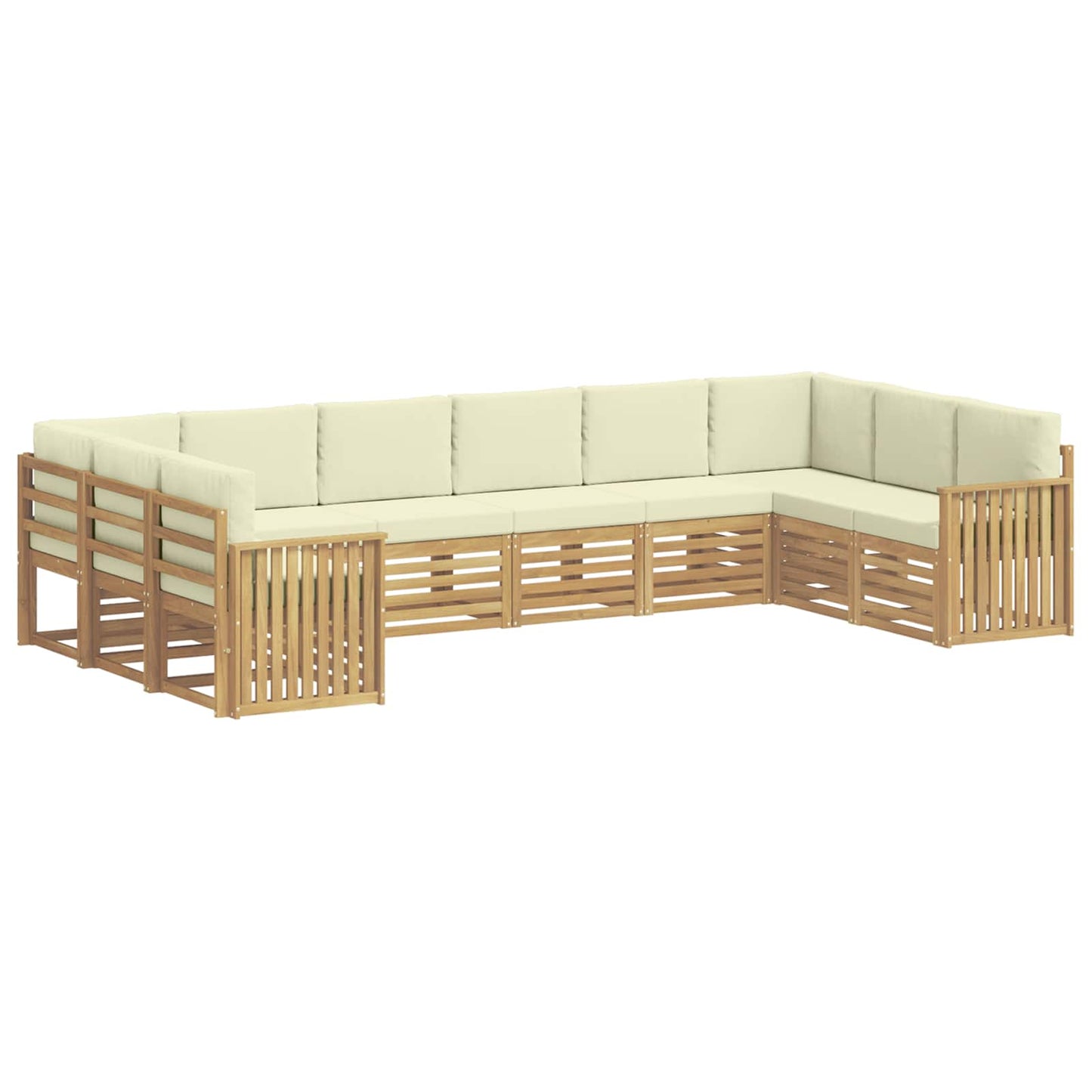 Buiten bankenset 10 pcs Wit en crèmekleurig 363 x 187,5 x 73 cm