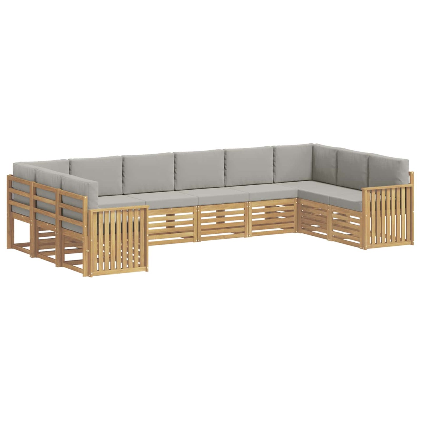 Buiten bankenset 10 pcs Wit en Lichtgrijs 363 x 187,5 x 73 cm
