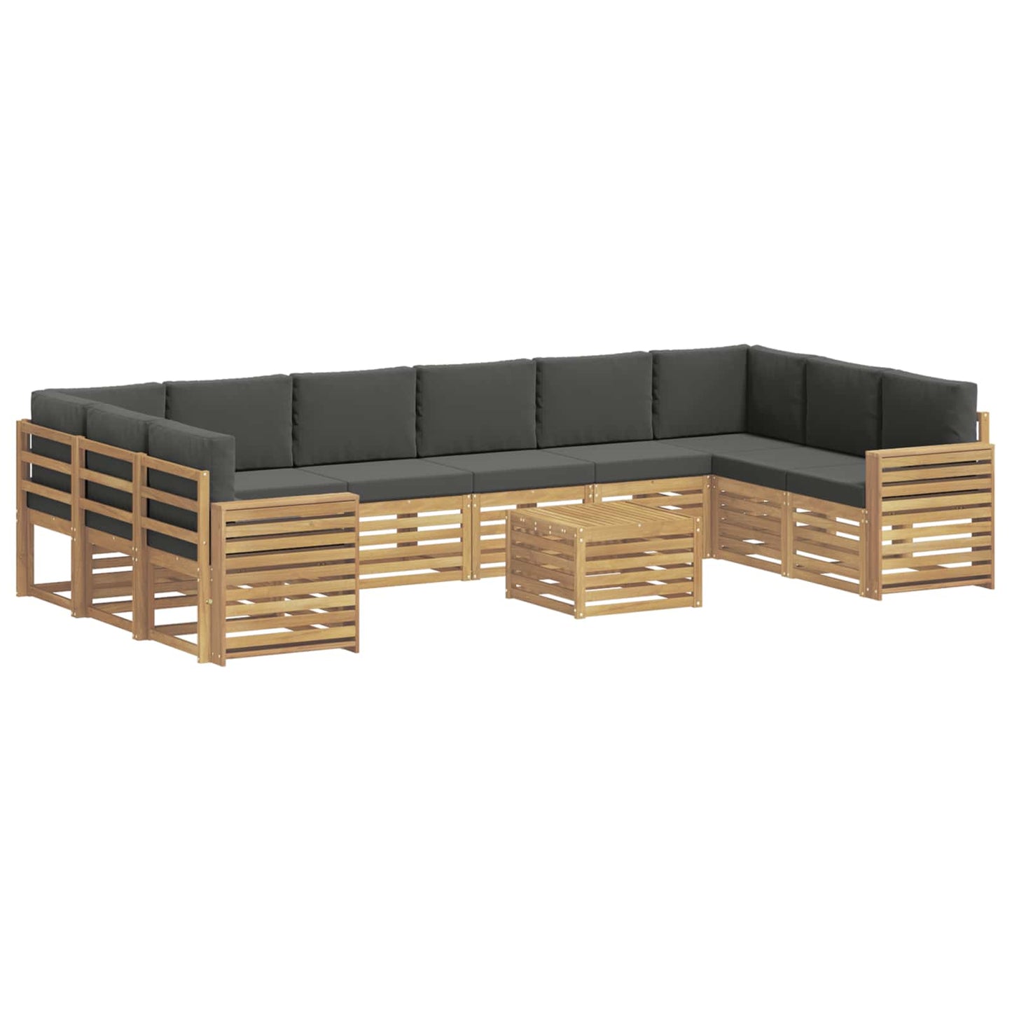 Buiten bankenset 11 pcs Wit en antracietkleurig 59 x 59 x 37 cm
