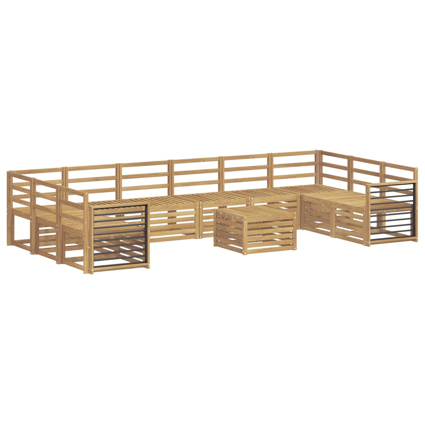 Buiten bankenset 11 pcs Wit 59 x 59 x 37 cm Massief Acaciahout