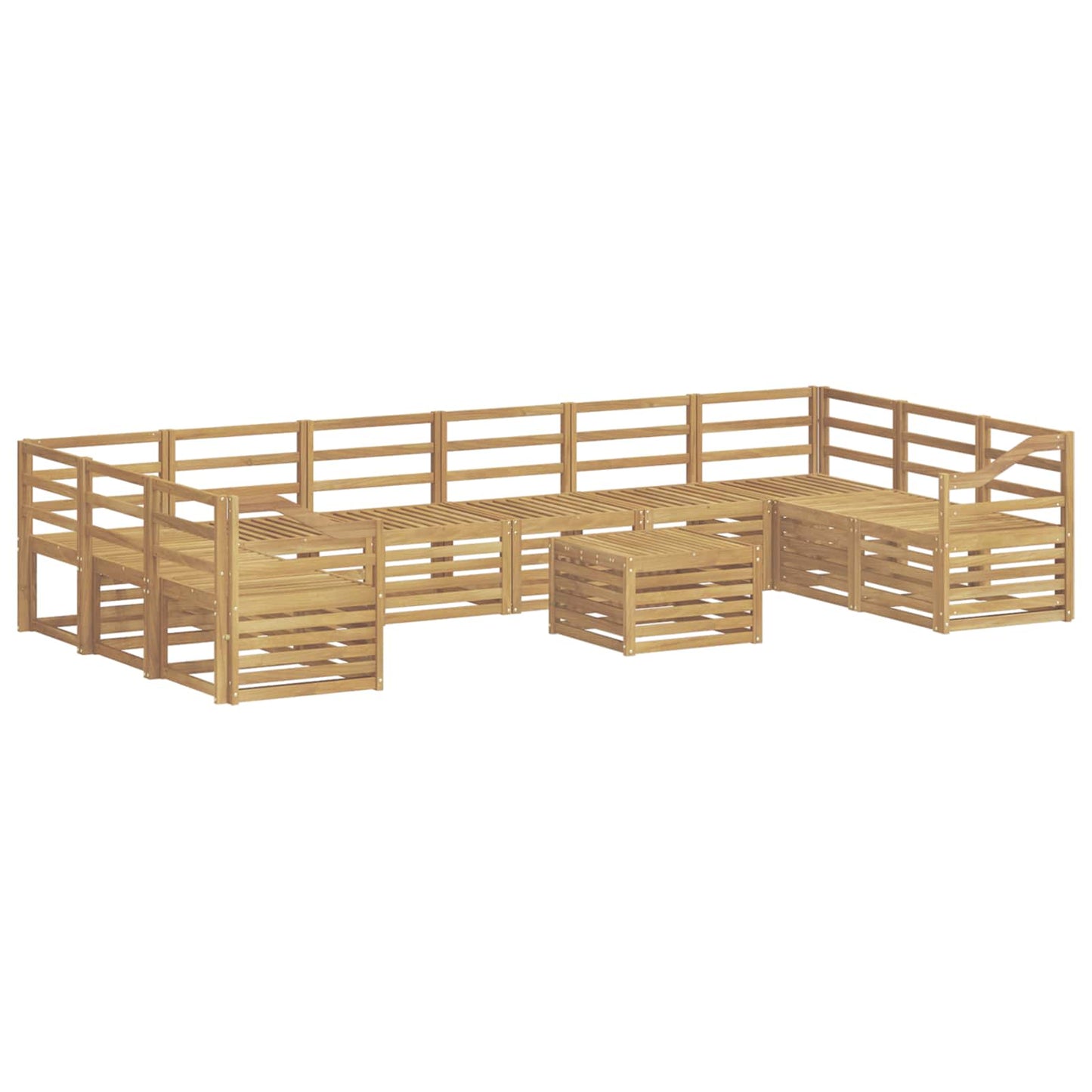 Buiten bankenset 11 pcs Wit 59 x 59 x 37 cm Massief Acaciahout
