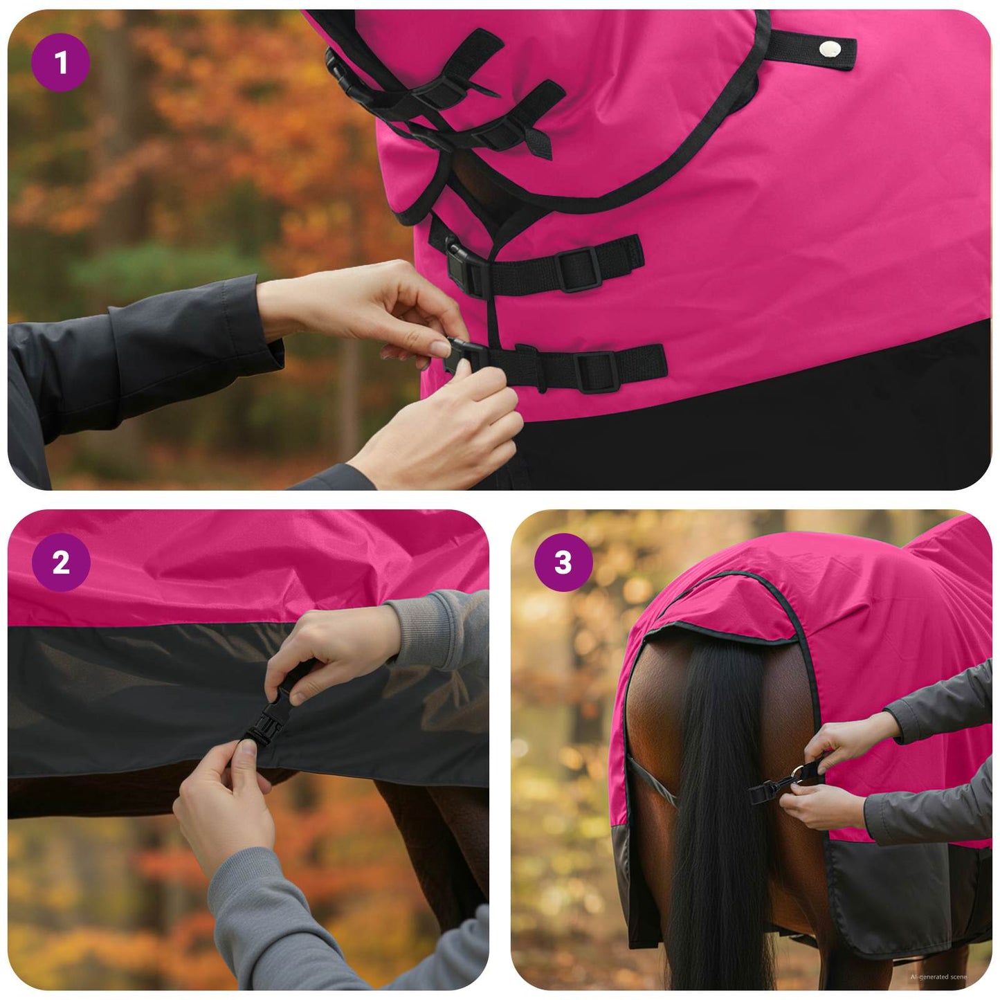 Paardendeken Roze en Zwart 145 cm Polyester is nu te koop bij PeponiXL, paradijselijk wonen!