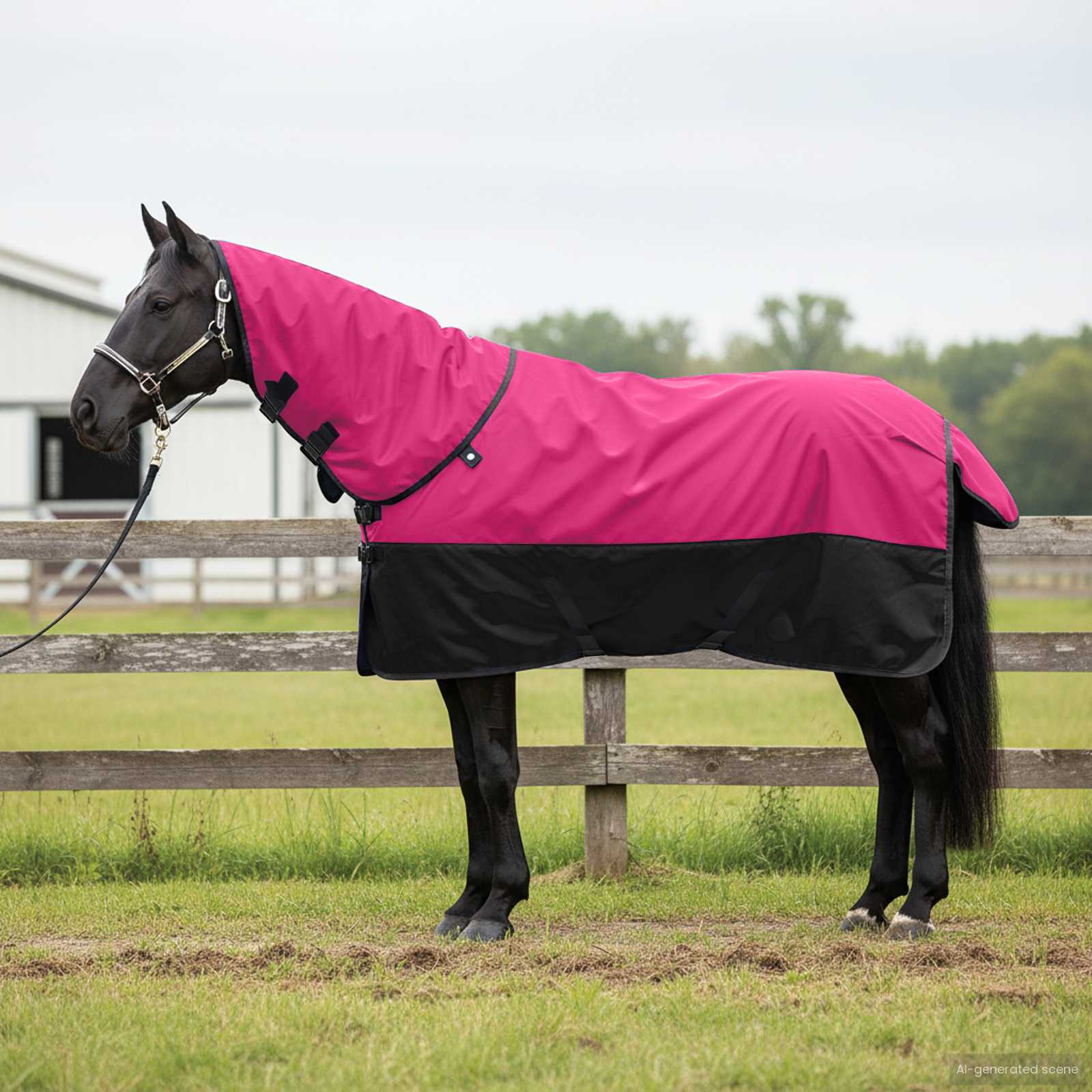 Paardendeken Roze en Zwart 145 cm Polyester is nu te koop bij PeponiXL, paradijselijk wonen!