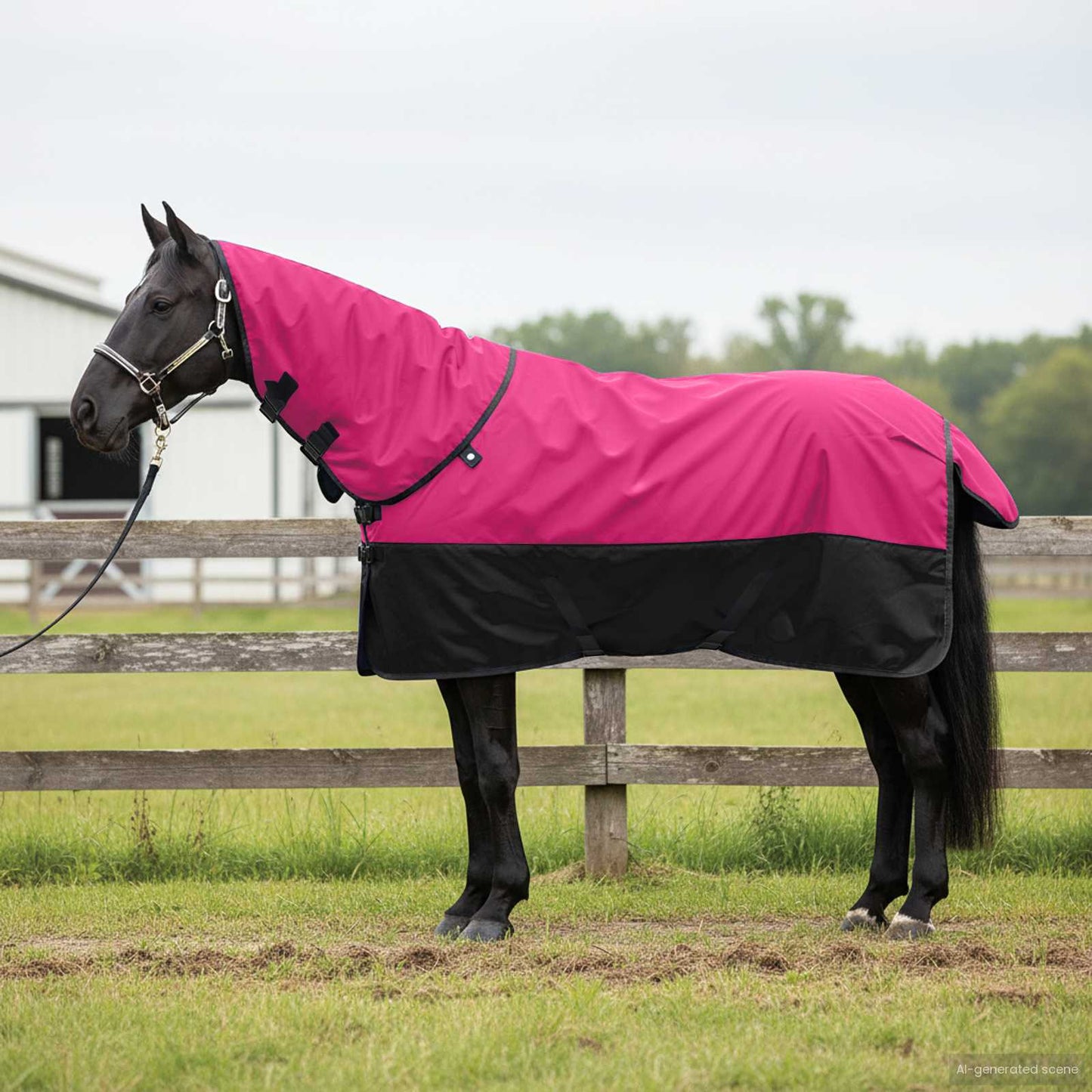 Paardendeken Roze en Zwart 155 cm Polyester is nu te koop bij PeponiXL, paradijselijk wonen!