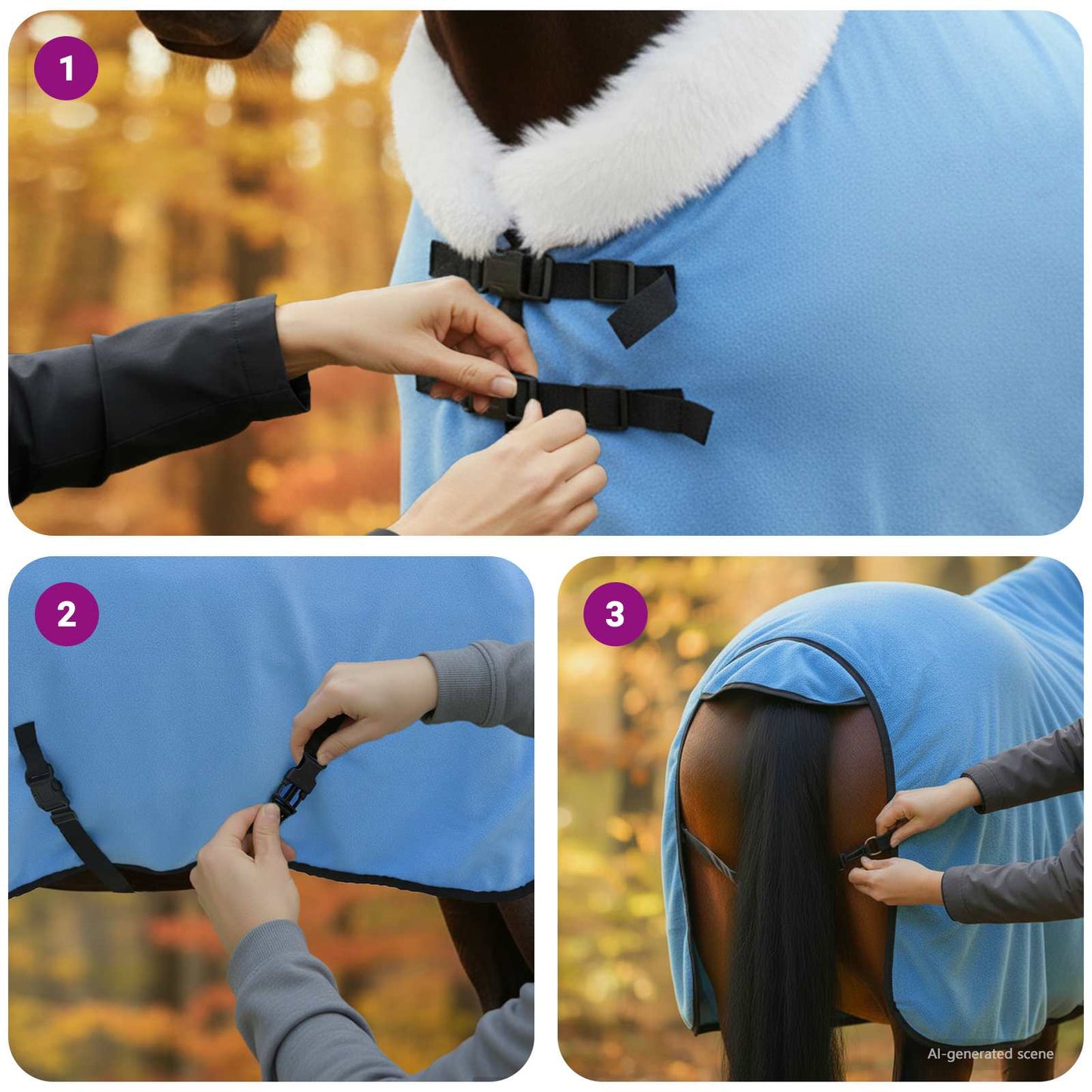 Paardendeken Volledige Aqua 85 cm Polar fleece is nu te koop bij PeponiXL, paradijselijk wonen!