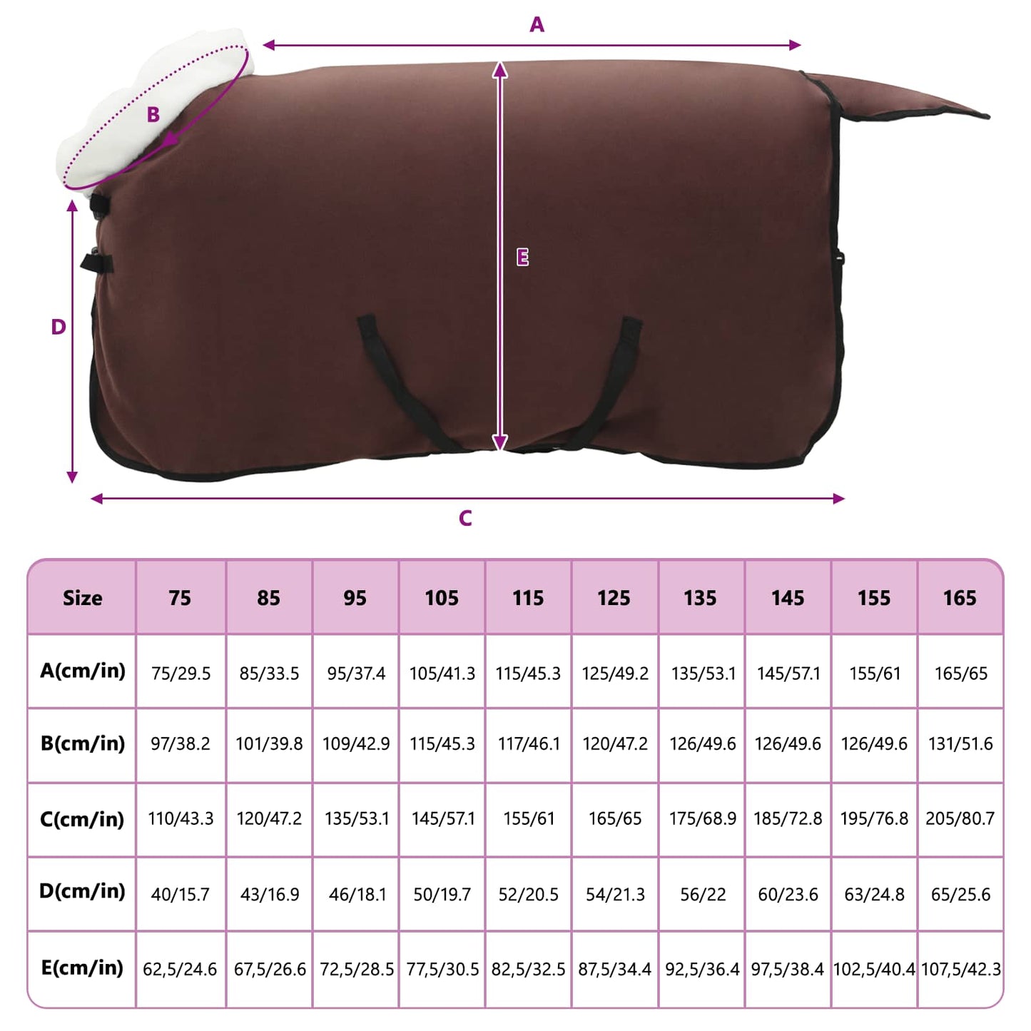 Paardendeken Volledig Donkerbruin 85 cm Polar fleece is nu te koop bij PeponiXL, paradijselijk wonen!