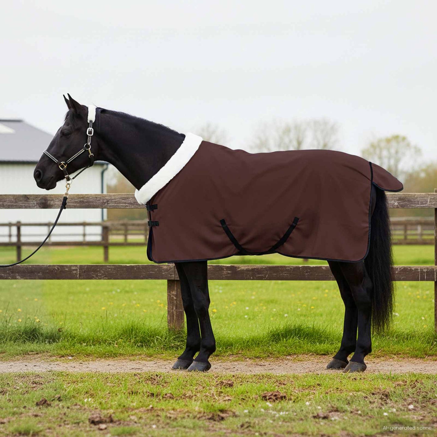Paardendeken Volledig Donkerbruin 95 cm Polar fleece is nu te koop bij PeponiXL, paradijselijk wonen!