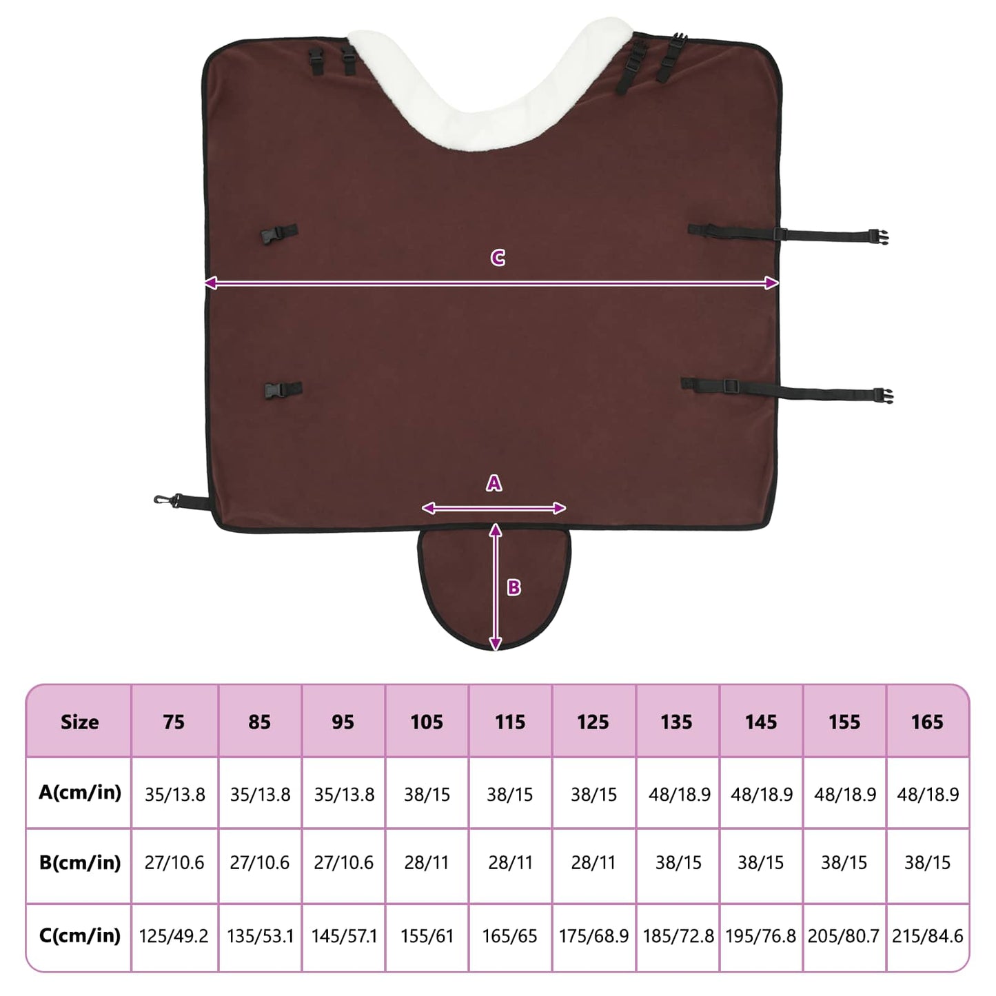 Paardendeken Volledig Donkerbruin 95 cm Polar fleece is nu te koop bij PeponiXL, paradijselijk wonen!