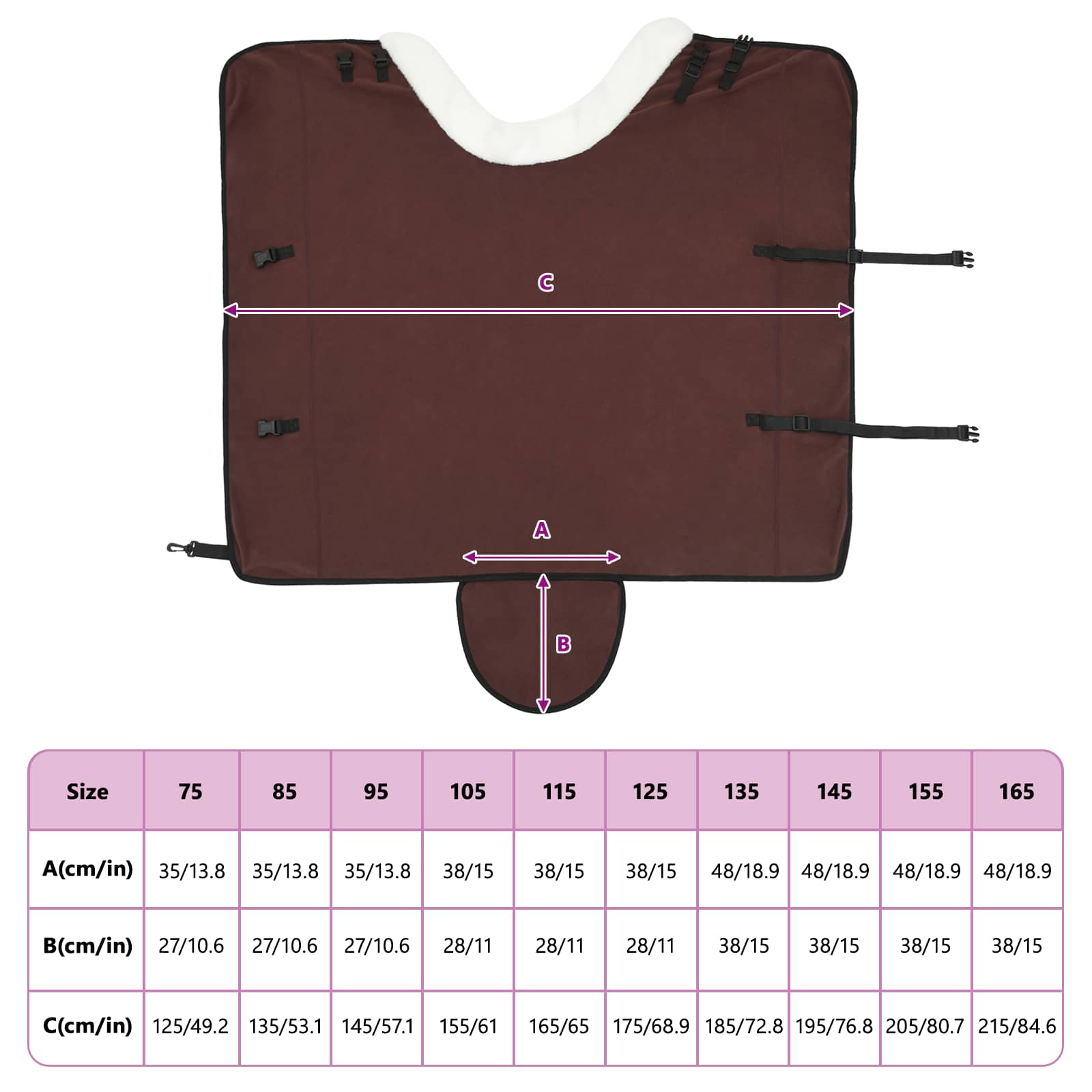 Paardendeken Volledig Donkerbruin 145 cm Polar fleece is nu te koop bij PeponiXL, paradijselijk wonen!