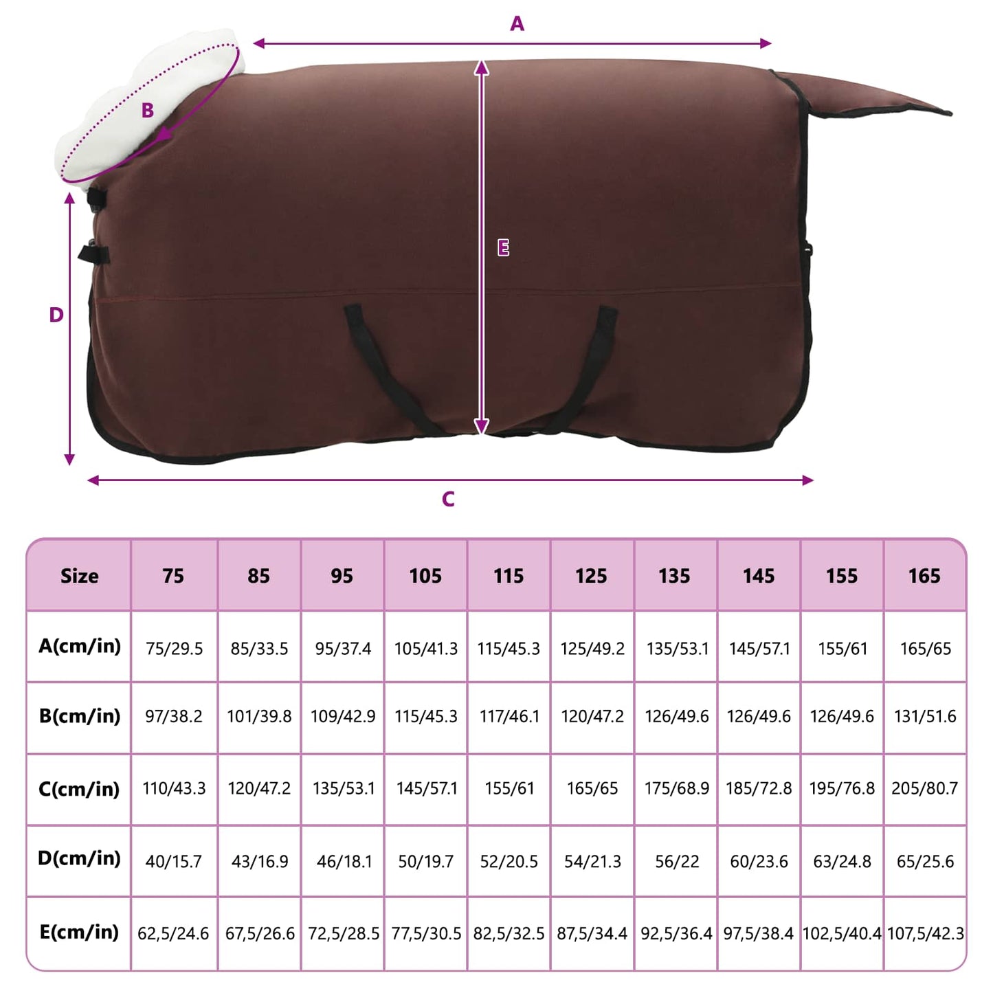 Paardendeken Volledig Donkerbruin 155 cm Polar fleece is nu te koop bij PeponiXL, paradijselijk wonen!