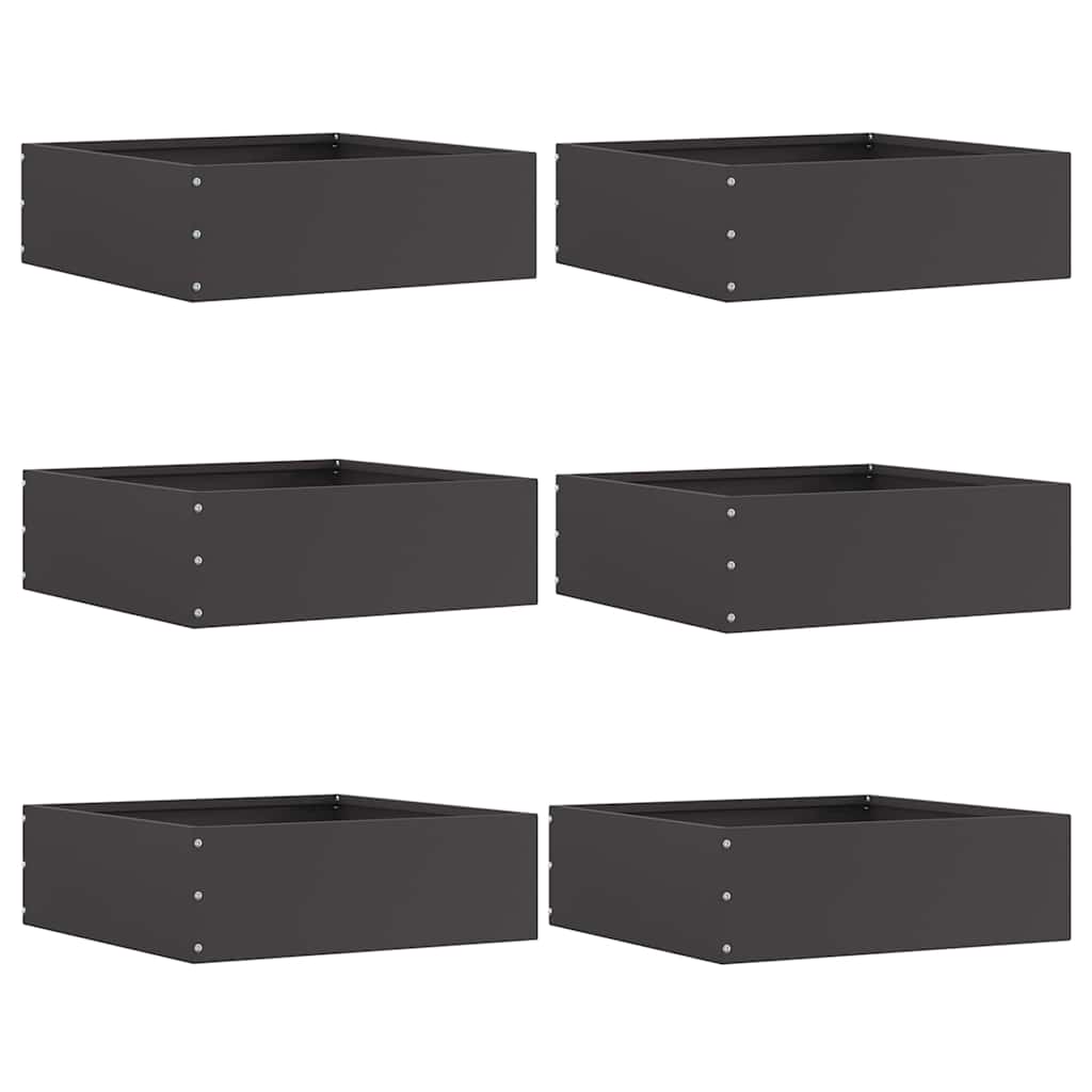 Tuinrand 6 pcs Zwart 40 x 40 x 13 cm Staal is nu te koop bij PeponiXL, paradijselijk wonen!
