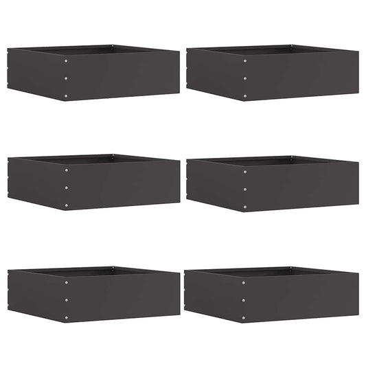 Tuinrand 6 pcs Zwart 40 x 40 x 13 cm Staal is nu te koop bij PeponiXL, paradijselijk wonen!