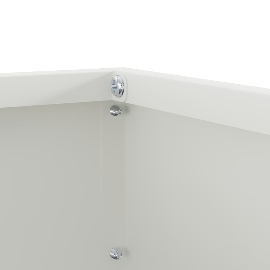 Tuinrand 6 pcs Wit 40 x 40 x 13 cm Staal is nu te koop bij PeponiXL, paradijselijk wonen!