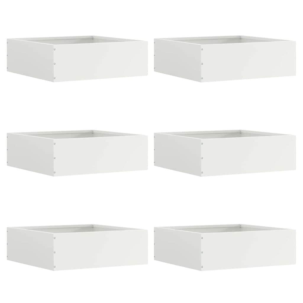 Tuinrand 6 pcs Wit 40 x 40 x 13 cm Staal is nu te koop bij PeponiXL, paradijselijk wonen!