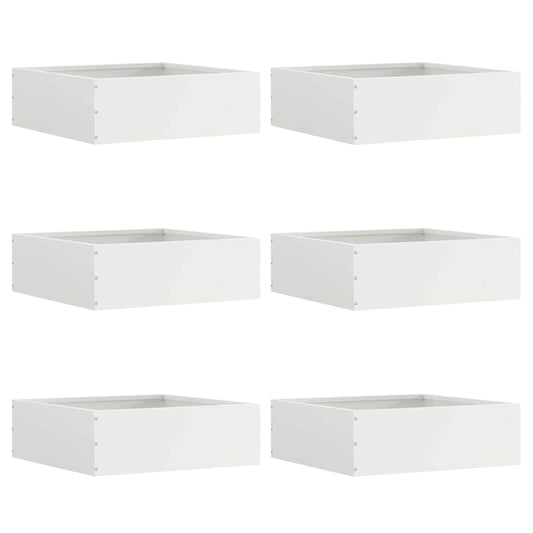 Tuinrand 6 pcs Wit 40 x 40 x 13 cm Staal is nu te koop bij PeponiXL, paradijselijk wonen!