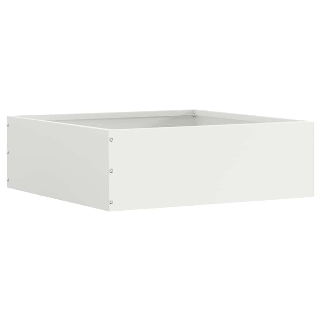 Tuinrand 6 pcs Wit 40 x 40 x 13 cm Staal is nu te koop bij PeponiXL, paradijselijk wonen!