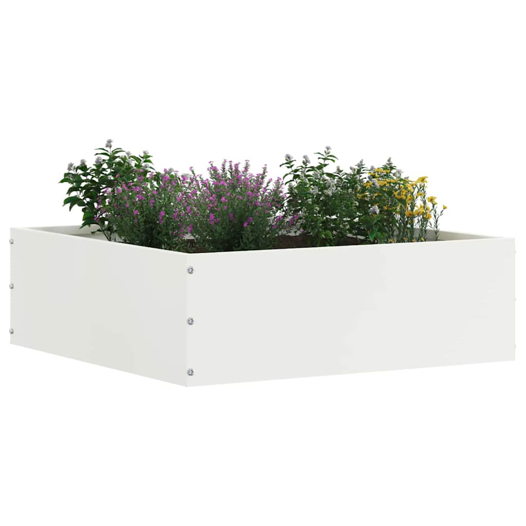 Tuinrand 6 pcs Wit 40 x 40 x 13 cm Staal is nu te koop bij PeponiXL, paradijselijk wonen!