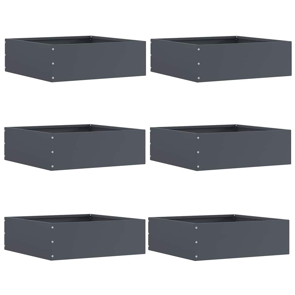 Tuinrand 6 pcs Antraciet 40 x 40 x 13 cm Staal is nu te koop bij PeponiXL, paradijselijk wonen!