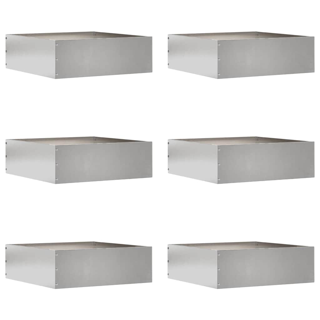 Tuinrand 6 pcs Zilver 40 x 40 x 13 cm Roestvrij staal is nu te koop bij PeponiXL, paradijselijk wonen!