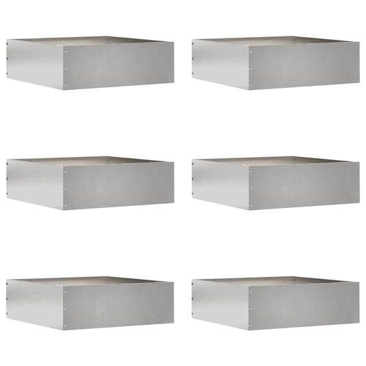 Tuinrand 6 pcs Zilver 40 x 40 x 13 cm Roestvrij staal is nu te koop bij PeponiXL, paradijselijk wonen!