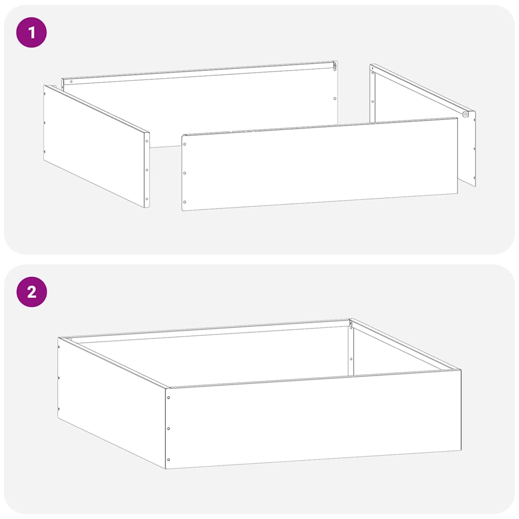 Tuinrand 6 pcs Zilver 40 x 40 x 13 cm Gegalvaniseerd staal is nu te koop bij PeponiXL, paradijselijk wonen!