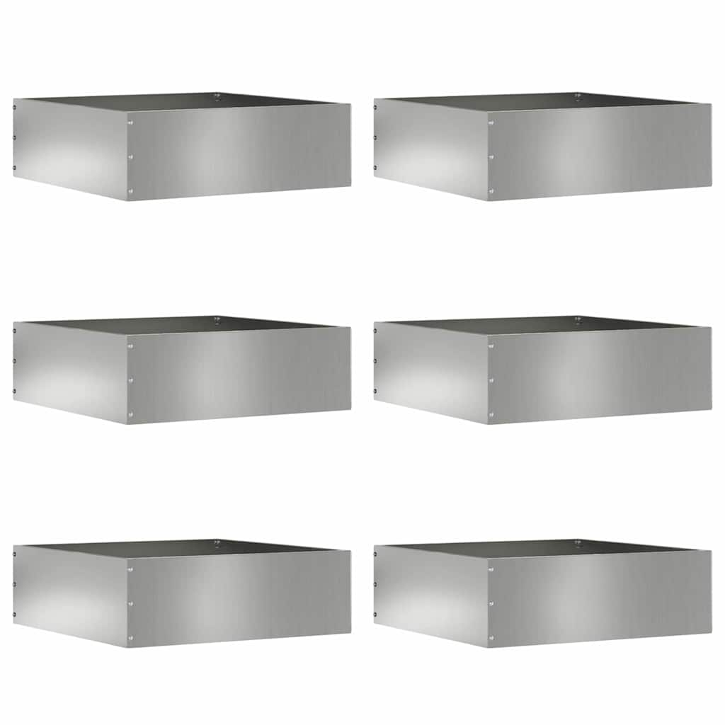 Tuinrand 6 pcs Zilver 40 x 40 x 13 cm Gegalvaniseerd staal is nu te koop bij PeponiXL, paradijselijk wonen!