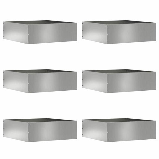 Tuinrand 6 pcs Zilver 40 x 40 x 13 cm Gegalvaniseerd staal is nu te koop bij PeponiXL, paradijselijk wonen!