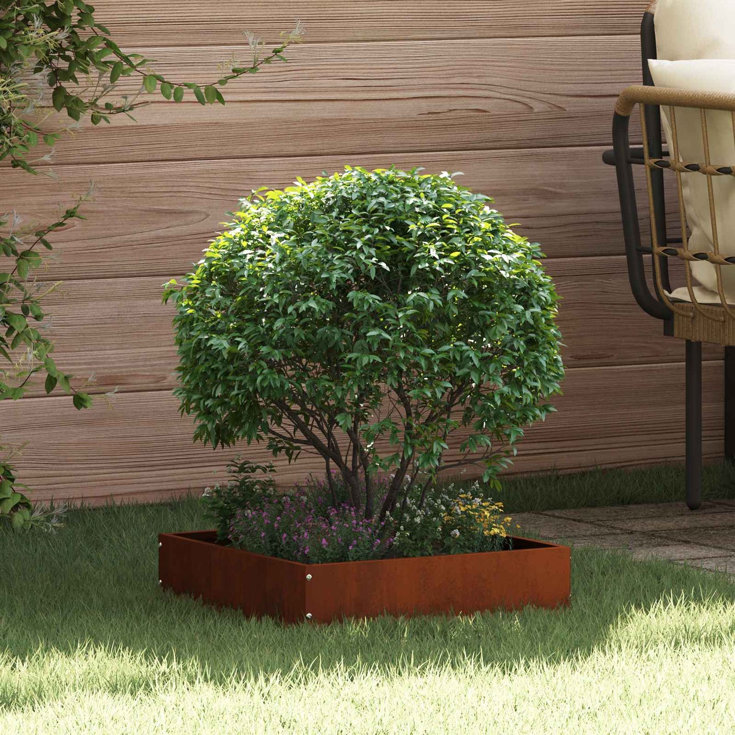 Tuinrand 6 pcs Roestig 40 x 40 x 13 cm Cortenstaal is nu te koop bij PeponiXL, paradijselijk wonen!