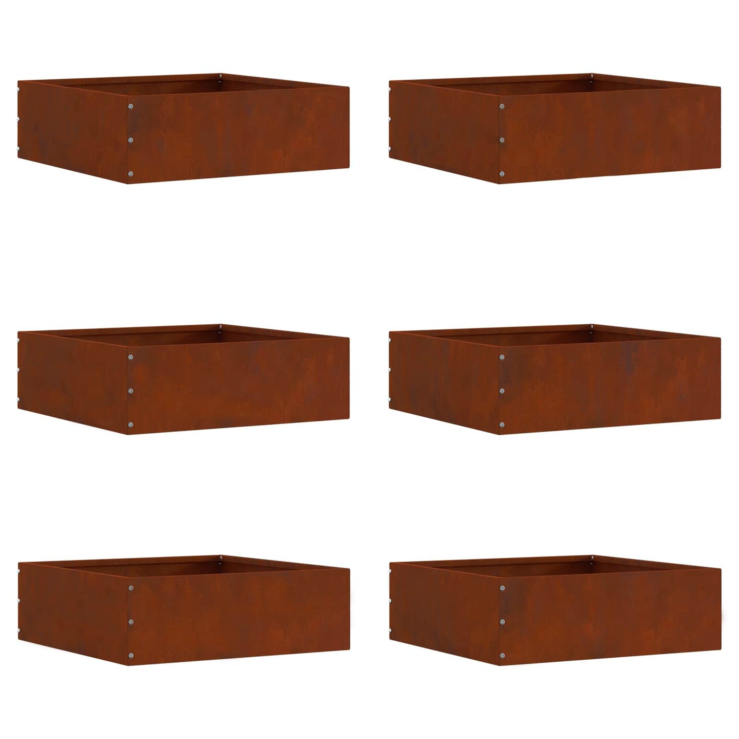 Tuinrand 6 pcs Roestig 40 x 40 x 13 cm Cortenstaal is nu te koop bij PeponiXL, paradijselijk wonen!