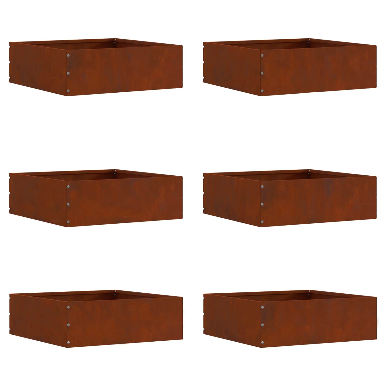Tuinrand 6 pcs Roestig 40 x 40 x 13 cm Cortenstaal is nu te koop bij PeponiXL, paradijselijk wonen!