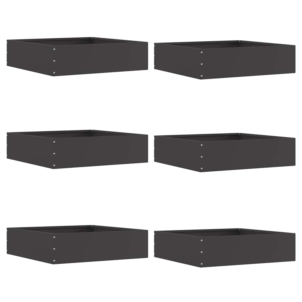 Tuinrand 6 pcs Zwart 50 x 50 x 13 cm Staal is nu te koop bij PeponiXL, paradijselijk wonen!